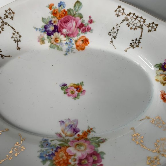 ROYAL BAVARIA MADE IN GERMANY LARGE TWO HANDLE PORCELAIN BOWL  DISH 12" BY 8" - Picture 3 of 11